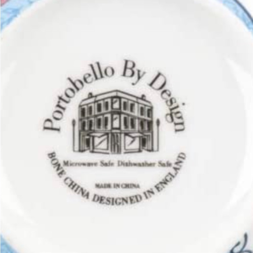 Portobello Wilmslow Fleur Blue Bone China Mugs Tea Cups nwt - Picture 6 of 6